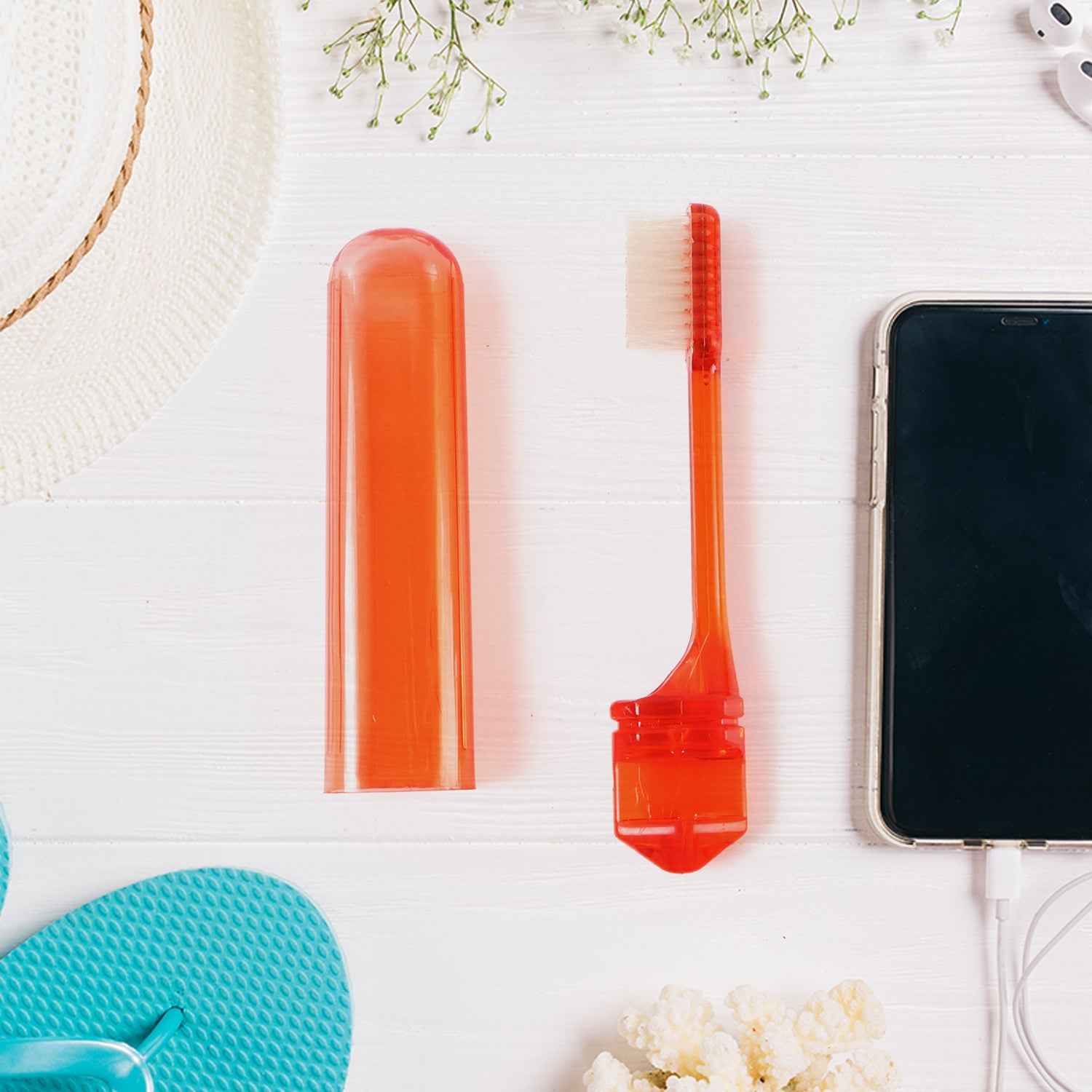 Portable Folding Toothbrush With Built-in Travel Case (1 Pc) - Zidbik