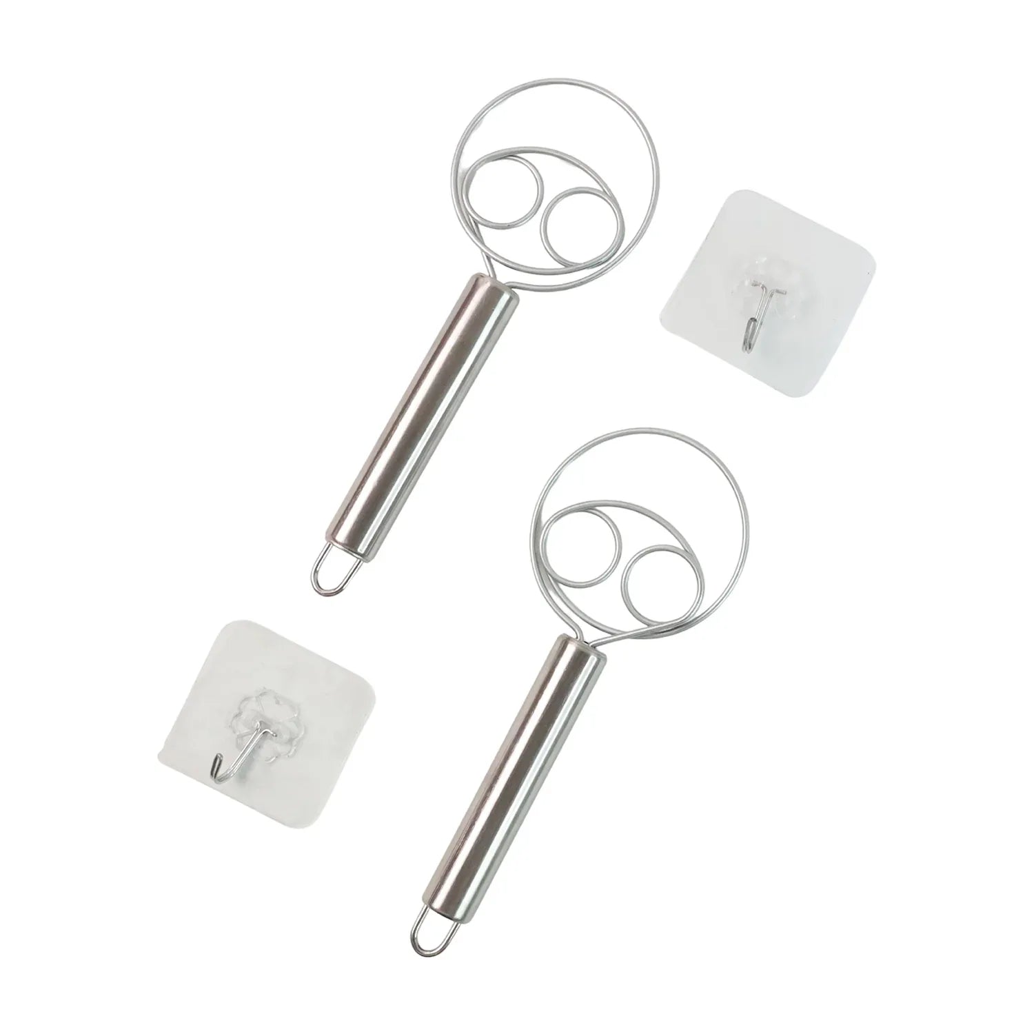 2-piece Stainless Steel Spiral Hand Whisk - (2 Pc Set) - Zidbik