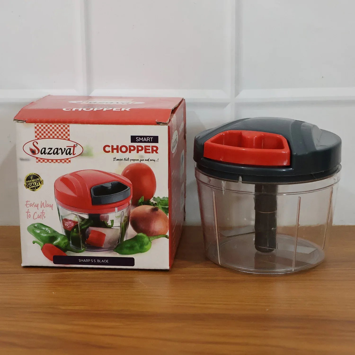 Compact Manual Hand-press Vegetable Chopper (1 Pc) - Zidbik