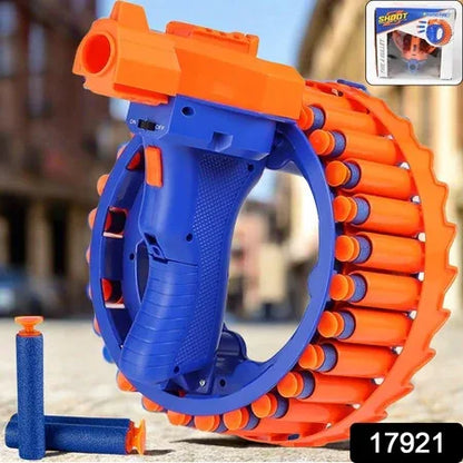 17921 Amazing Toy Gun Electric Gun For Children 28 Soft Bullets For Youth Safety Childrens Electric Hand Ring Wheel Soft Bullet Gun Gift Toys - Zidbik
