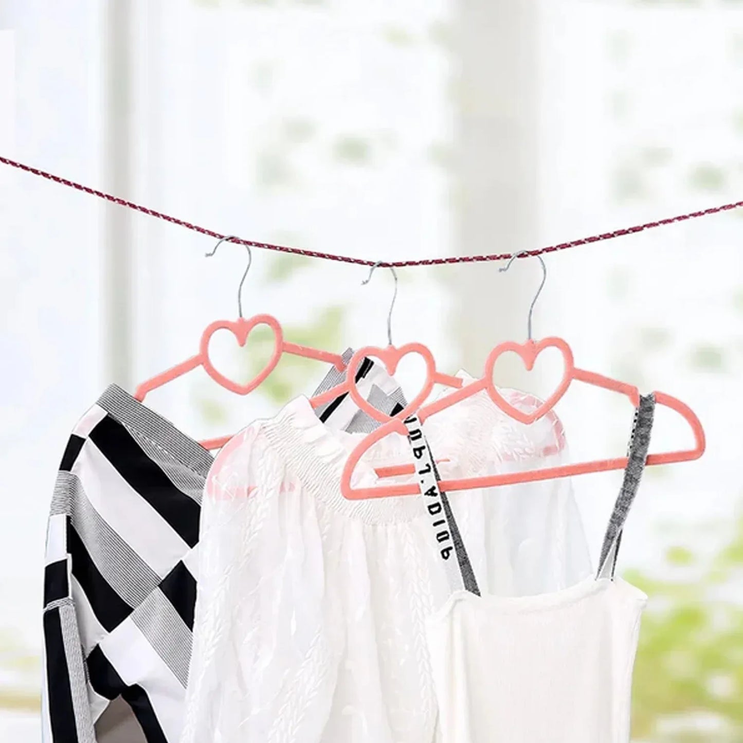 Clothes Drying Rope With Multipurpose Cloth Clips (1 Set) - Zidbik