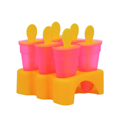 2261 Kulfi Maker Moulds Set Plastic Homemade Kulfi Mould 6pcs Set For Freezer Use - Zidbik