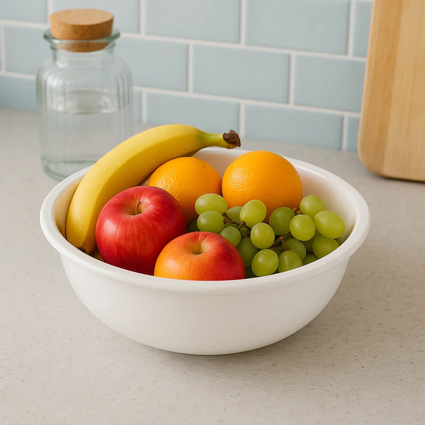 Plastic 6 Inch White Round Deep Serving Bowl (1 Pc) - Zidbik