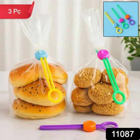 Reusable Silicone Food Bag Sealing Clips With Lock For Kitchen Storage ( 3 Pc) - Zidbik