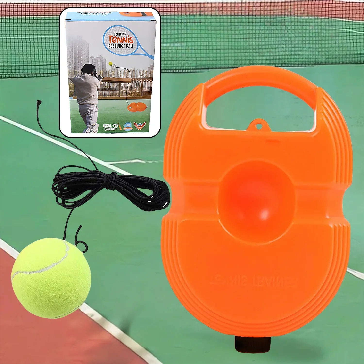 17599 Tennis Trainer Rebound Ball With String Convenient Tennis Training Gear Tennis Practice Device Base For Kids Adults - Zidbik