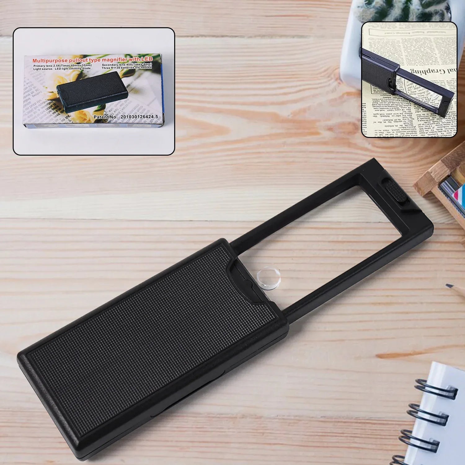 Multipurpose Extendable Magnifier With Led Magnifier (1 Pc) - Zidbik