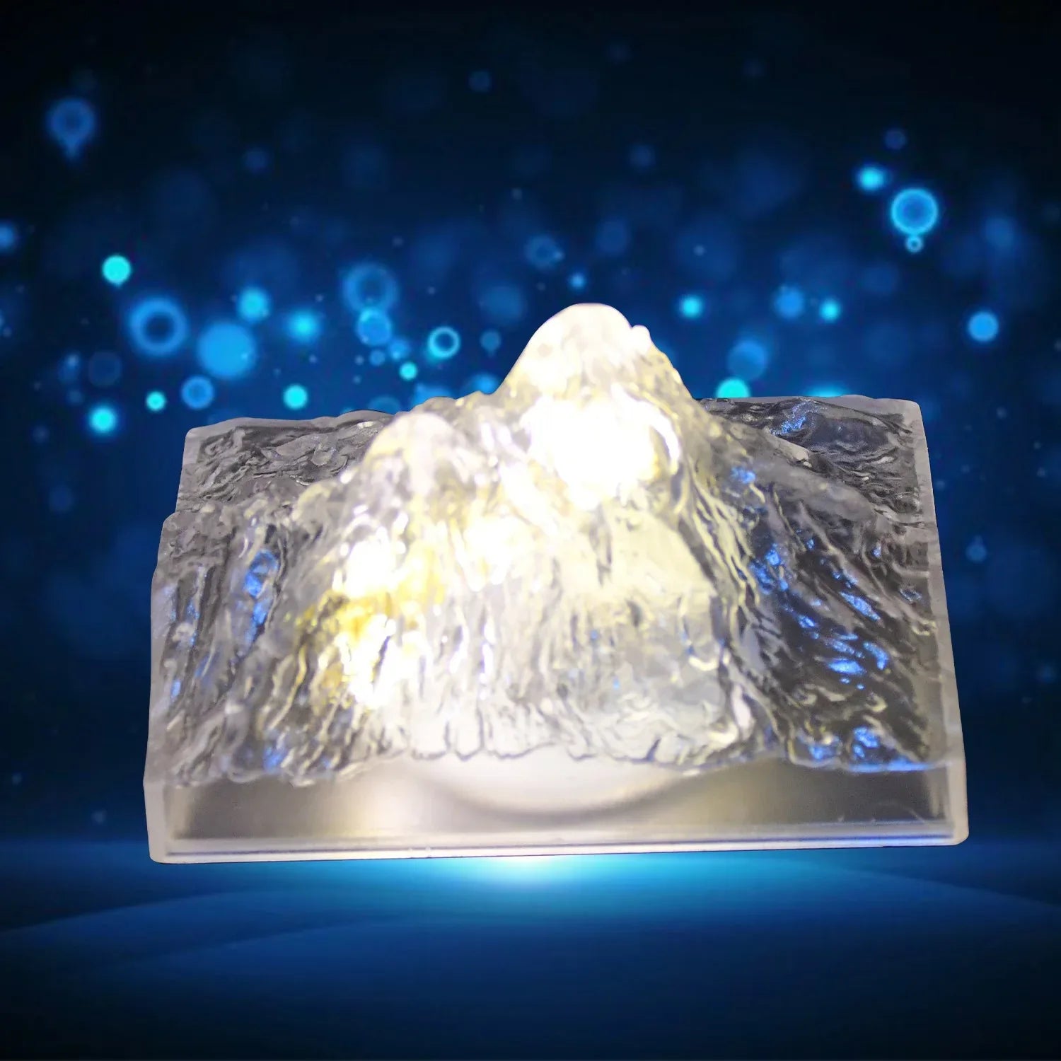 8444 Plastic Iceberg Night Light Mountain Lights Flameless Modern Clear Led Flameless Party Candles Led Lamp Home Decoration Mini Atmosphere Light Bedroom Decor Desktop Ornament Children Gift (Moq - 12 Pc) - Zidbik