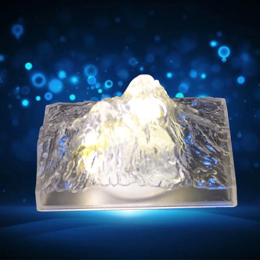 8444 Plastic Iceberg Night Light Mountain Lights Flameless Modern Clear Led Flameless Party Candles Led Lamp Home Decoration Mini Atmosphere Light Bedroom Decor Desktop Ornament Children Gift (Moq - 12 Pc) - Zidbik