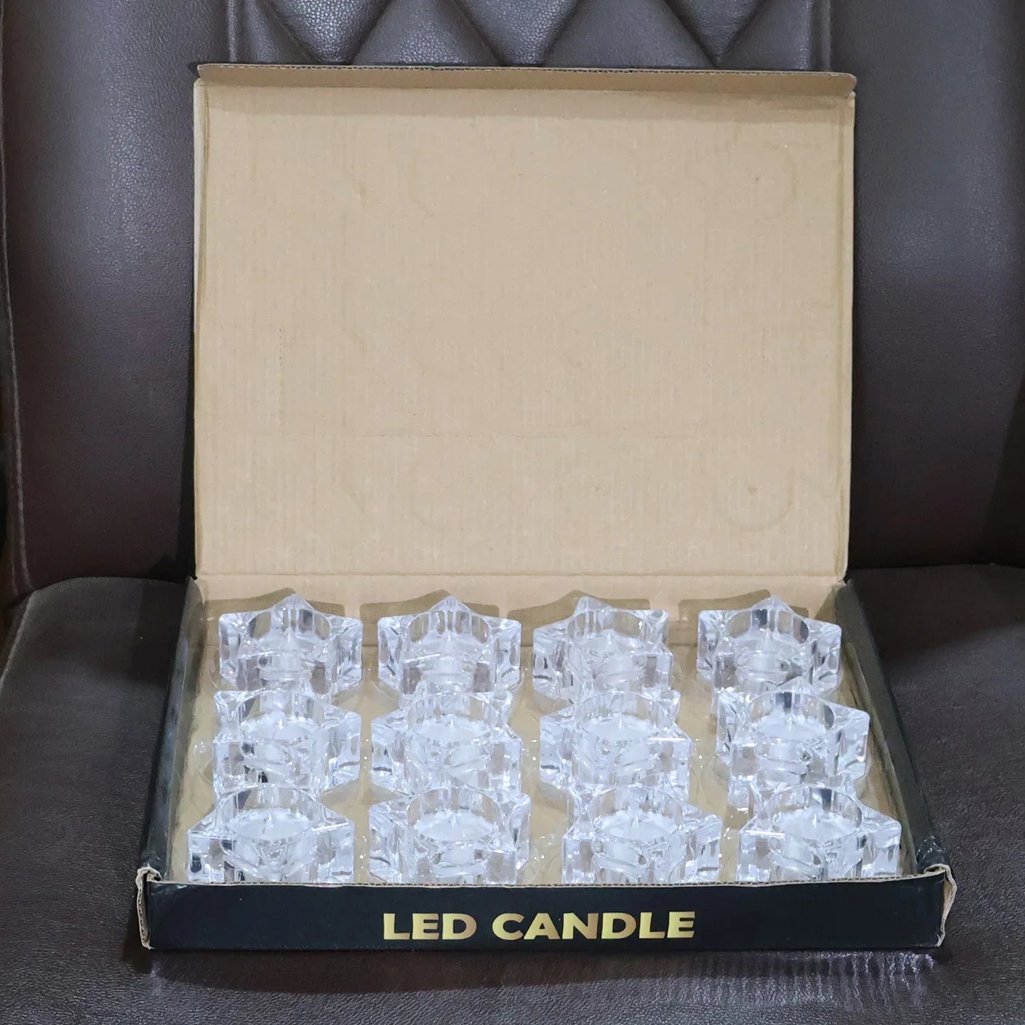 Set Of 12 Led Crystal-effect Flameless Smokeless Candles - Zidbik