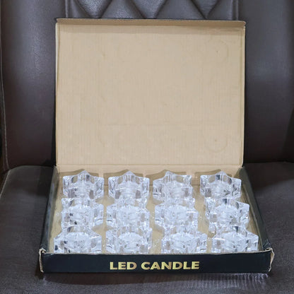 Set Of 12 Led Crystal-effect Flameless Smokeless Candles - Zidbik