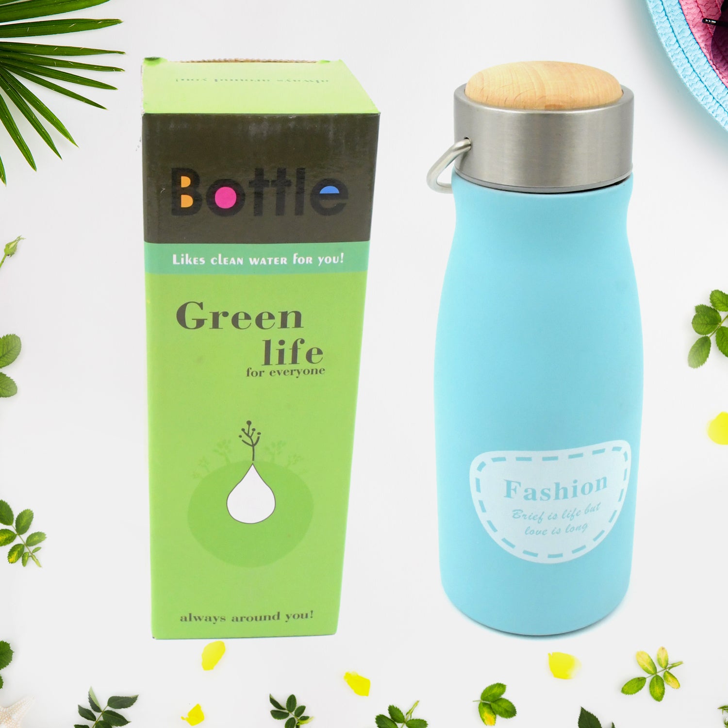 0285 Stainless Steel Water Bottle With Handle Fridge Water Bottle Stainless Steel Water Bottle Leak Proof Rust Proof Hot  Cold Drinks Gym Sipper Bpa Free Food Grade Quality Steel Fridge Bottle For Officegymschool (360 Ml) - Zidbik