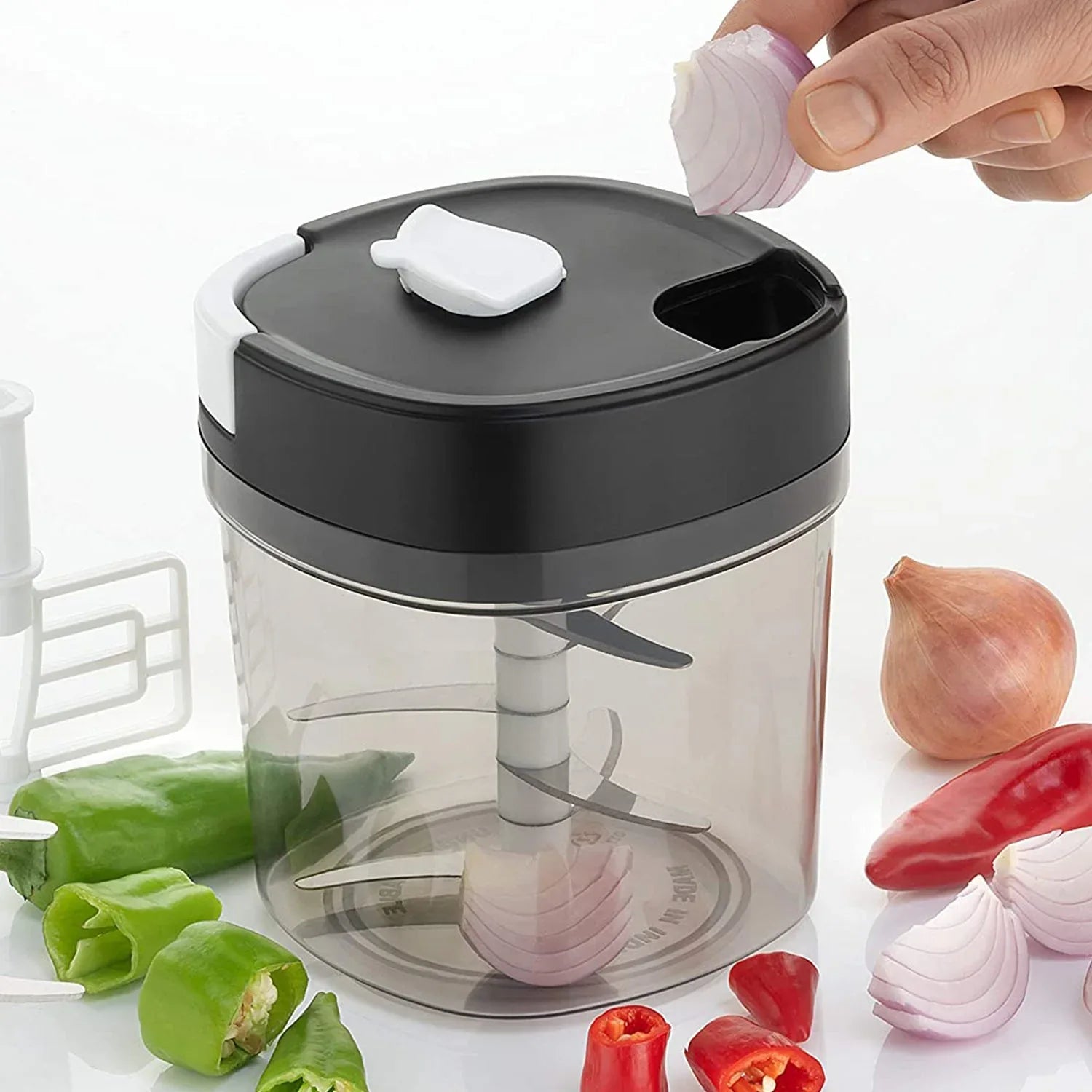 2670 2 In 1 Handy Chopper And Slicer Used Widely For Chopping And Slicing Of Fruits Vegetables Cheese Etc. Including All Kitchen Purposes. - Zidbik