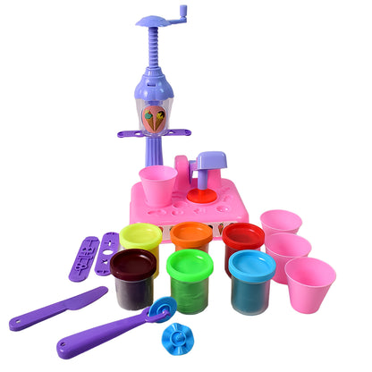 Scoop And Play Set Color Dough For Kids Play Toys Ice Cream Maker Machine (36 Pcs Set) - Zidbik