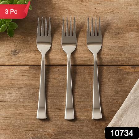 Premium Stainless Steel Dinner Fork - (3 Pc Set) - Zidbik