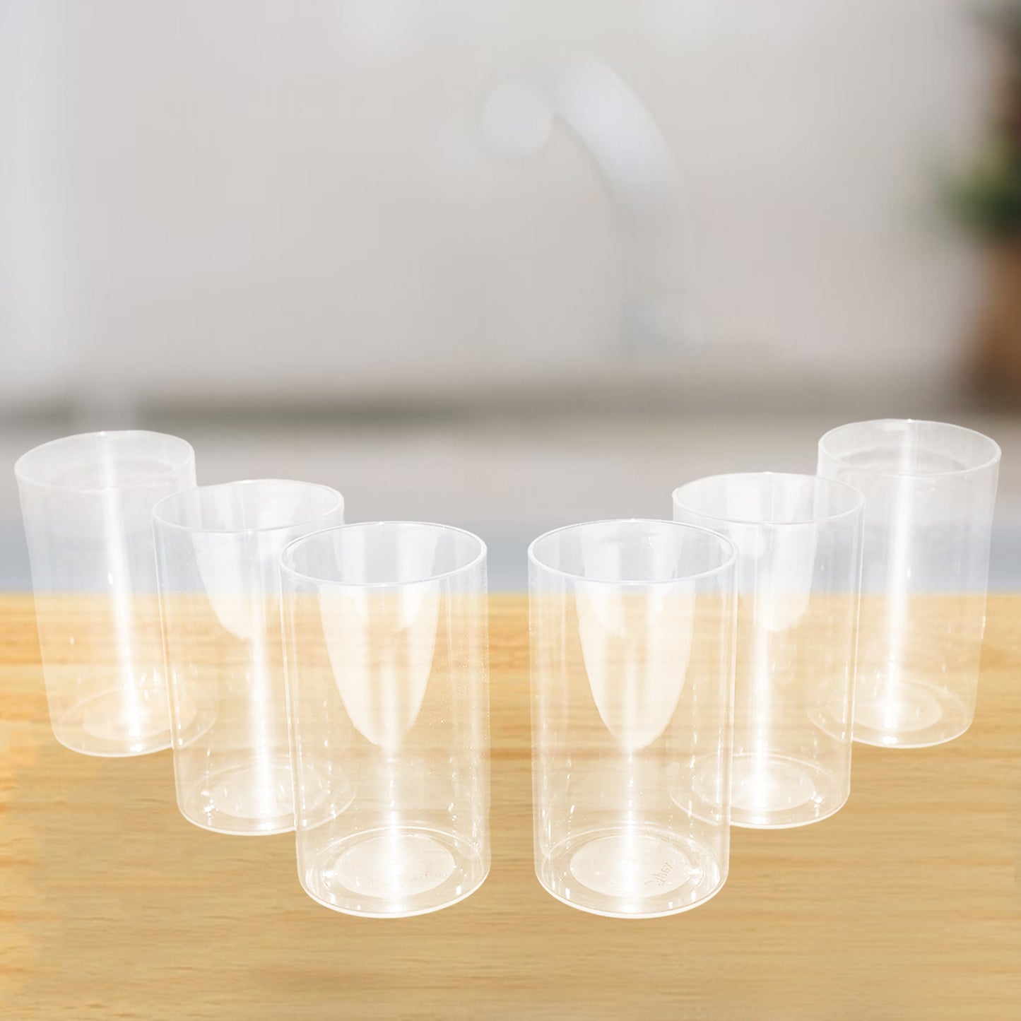 Apex Everyday Plastic Glass Set  6 Pieces Lightweight  Unbreakable - Zidbik