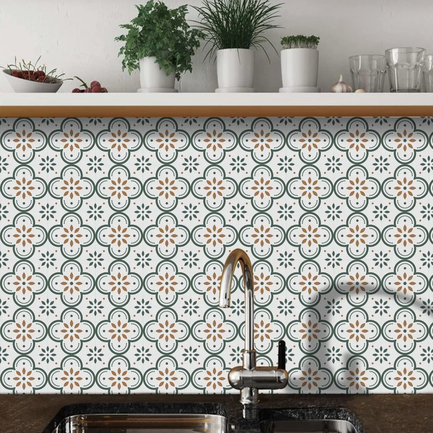 Peel And Stick Floor Tiles Kitchen Bathroom Backsplash Sticker Detachable Waterproof Diy Tile Stickers For Wall Decoration Tiles Home Decoration (8x8 Inch 10 Pcs Set) - Zidbik