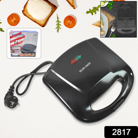 2817 Waffle Maker Makes 2 Square Shape Waffles Non-stick Plates Easy To Use With Indicator Lights - Zidbik