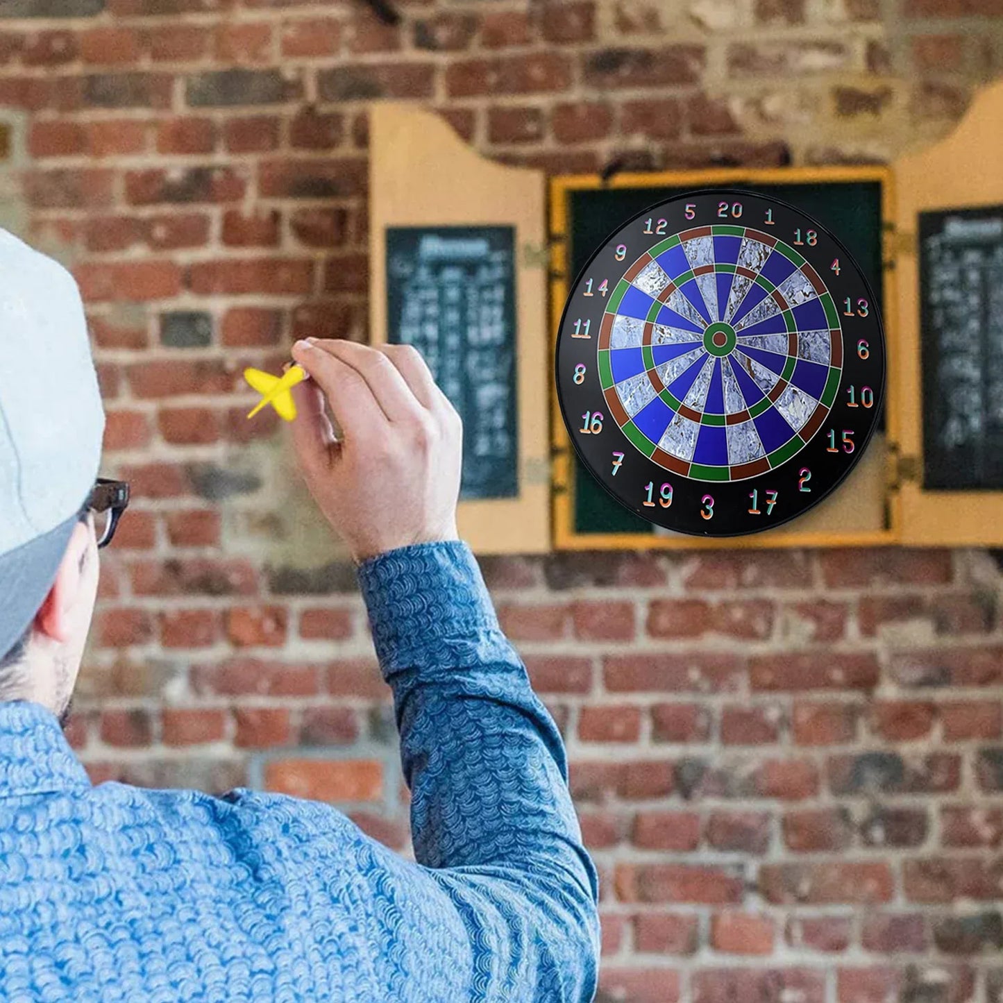 Magnetic Dart Board Game Set With 6 Soft-tip Darts - Zidbik