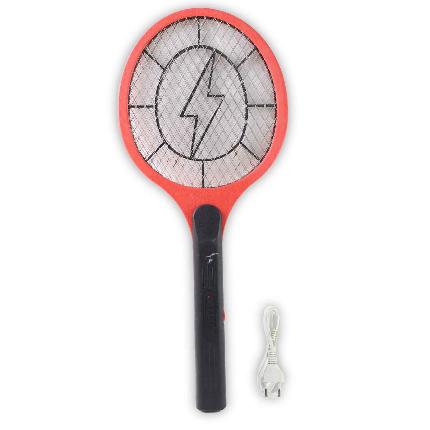 Red Rechargeable Electric Mosquito Killer Racket With Cable - Zidbik