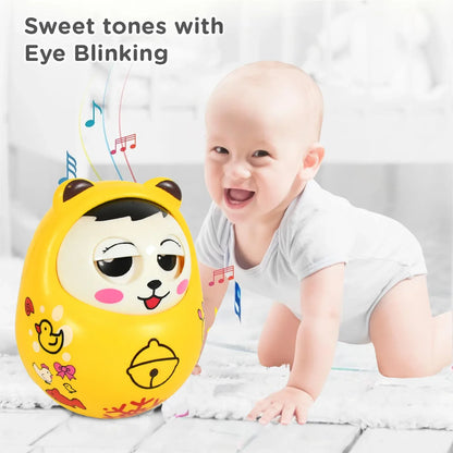 1935 Musical Roly Poly Toys For Baby Push And Shake Wobbling Toy With Music Tumbler Doll Toy For Babies Sound Balancing Doll Toys For Baby Boys Girls 8+ Months Multicolor (1 Pc) - Zidbik
