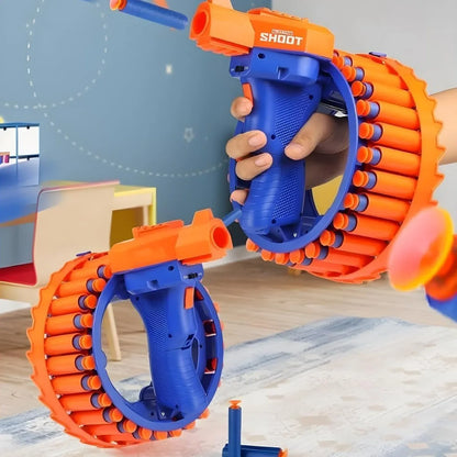17921 Amazing Toy Gun Electric Gun For Children 28 Soft Bullets For Youth Safety Childrens Electric Hand Ring Wheel Soft Bullet Gun Gift Toys - Zidbik