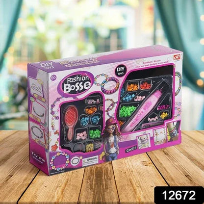 12672 Hair Styling Clasp Clips Twisting Stringing Beads Kit For Girls Portable Hair Braider Machinehairstyle Braid Kit Diy Hair Styling Tool With Comb Rubber Button Beads And Beads - Zidbik