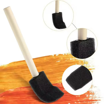 Multipurpose Sponge Brushes For Painting With Wooden Handles (5 Pcs Set) - Zidbik