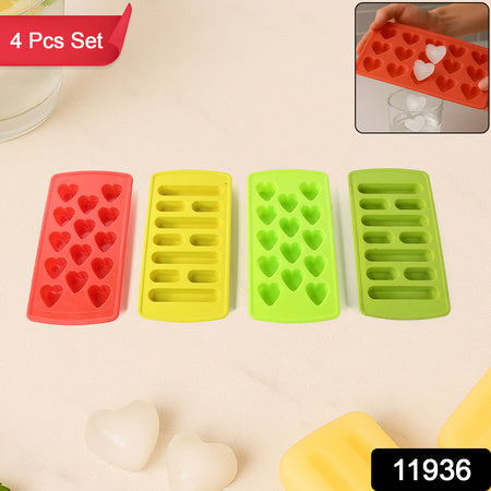 Plastic Ice Cube Tray Set (4 Pc) - Zidbik
