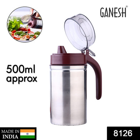 8126 Oil Dispenser Stainless Steel With Small Nozzle 500ml Oil Container. - Zidbik