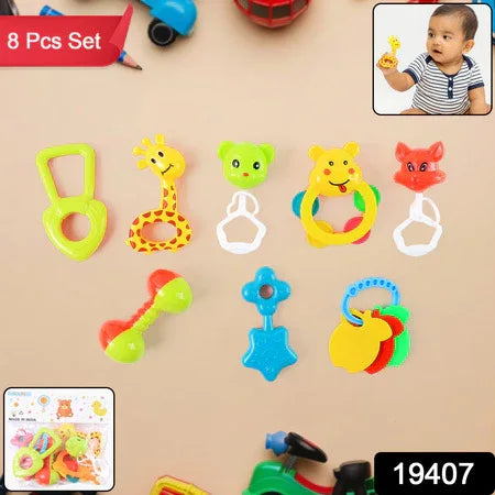 Baby Rattle Toy Collection For Infants 8 Pcs Set - Zidbik
