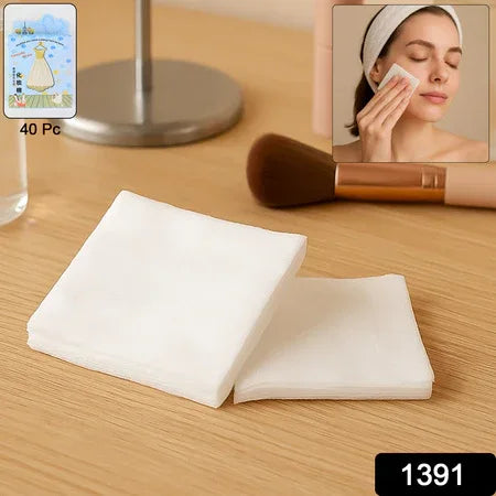 1391 Cotton Makeup Remover Pads For Women Girls (Pack Of 40) - Zidbik