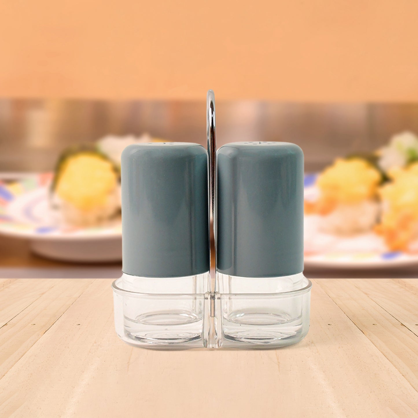 Apex Victory Salt  Pepper Dispenser Set  2 Pcs Acrylic Seasoning Shaker - Zidbik