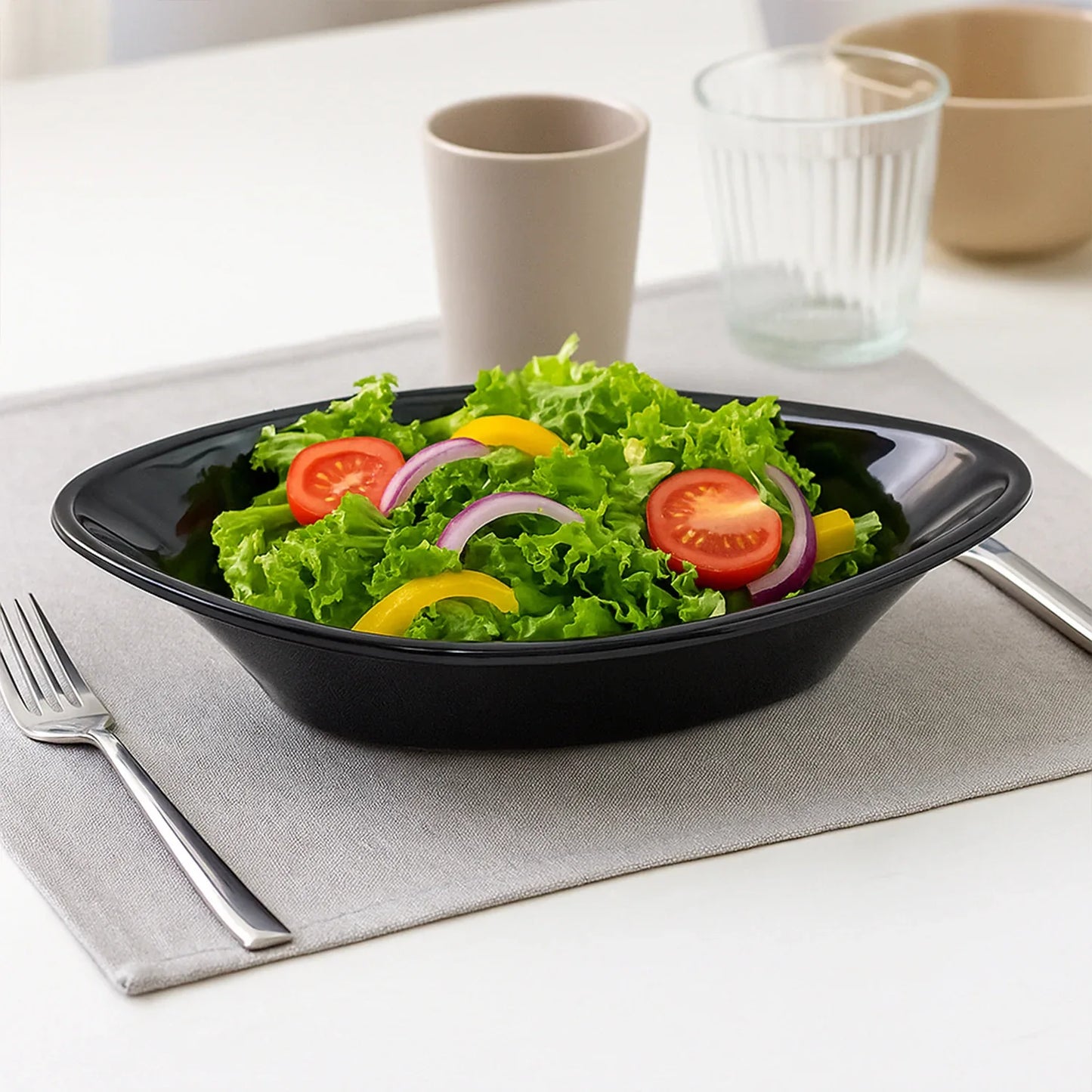 Plastic Marin Serving Bowl Elegant Oval Deep Bowl (1 Pc Balck) - Zidbik