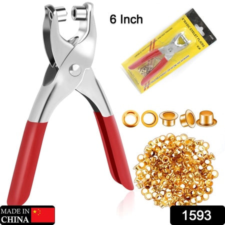 1593 Grommet Setting Tool With 25 Pcs Gold Eyelets Grommets Steel Hole Punch Setter Kit For Leather Canvas All Fabrics Men And Women Clothes Shoes Belts Bags Crafts - Zidbik
