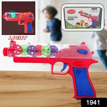 1941 Plastic Gear Simulation Toy Gun For Kids Pretend Play Gun Toys With 3d Flashing Lights And Exciting Music Electric Laser Toy Guns With Rotating Gear Mechanism Toy For Birthday Gift For Kids 3+ Years (Pack Of 1) - Zidbik