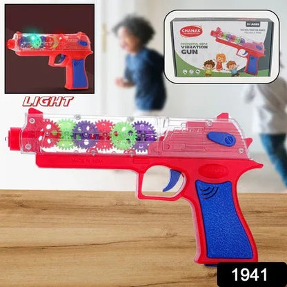 1941 Plastic Gear Simulation Toy Gun For Kids Pretend Play Gun Toys With 3d Flashing Lights And Exciting Music Electric Laser Toy Guns With Rotating Gear Mechanism Toy For Birthday Gift For Kids 3+ Years (Pack Of 1) - Zidbik