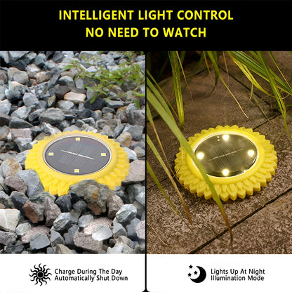 Solar Garden Decorative Led Ground Lights (2 Pc Set) - Zidbik