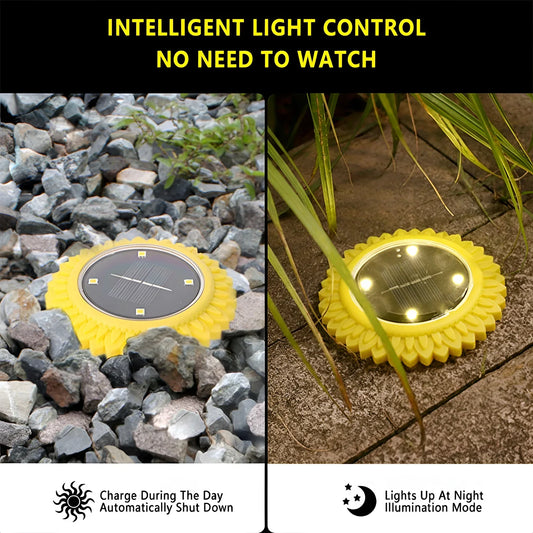 Solar Garden Decorative Led Ground Lights (2 Pc Set) - Zidbik