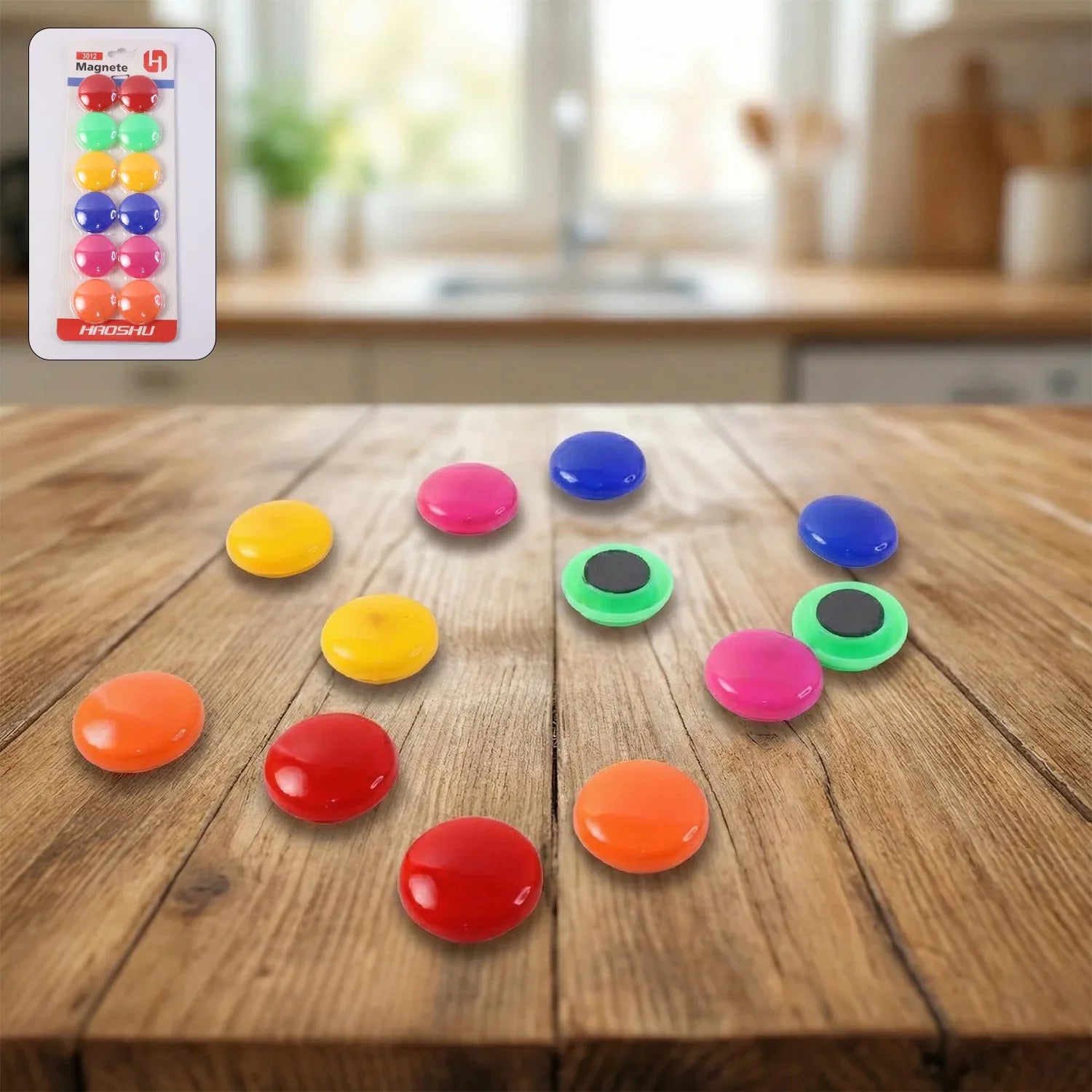 Colorful Round Refrigerator Magnets Set (12 Pc Set) - Zidbik