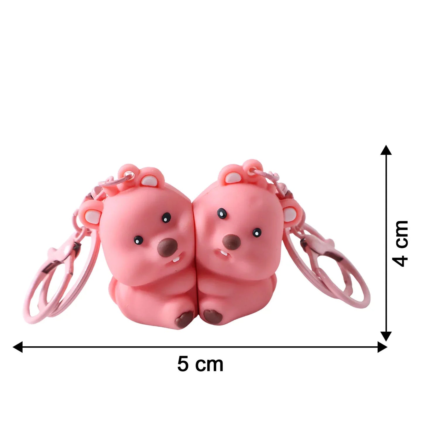 Cute Couple Bear Shape 2-in-1 Keychain Set (2 Pieces Set) - Zidbik