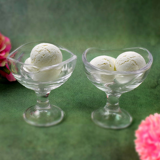 Glass Footed Dessert Bowl Ice Cream Cup (2 Pcs Set) - Zidbik