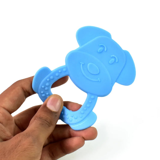 Silicone Baby Teether Pack Of 1 (Mix Design Color) - Zidbik