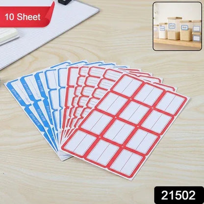 10 Sheets Self-adhesive Label Stickers - Zidbik