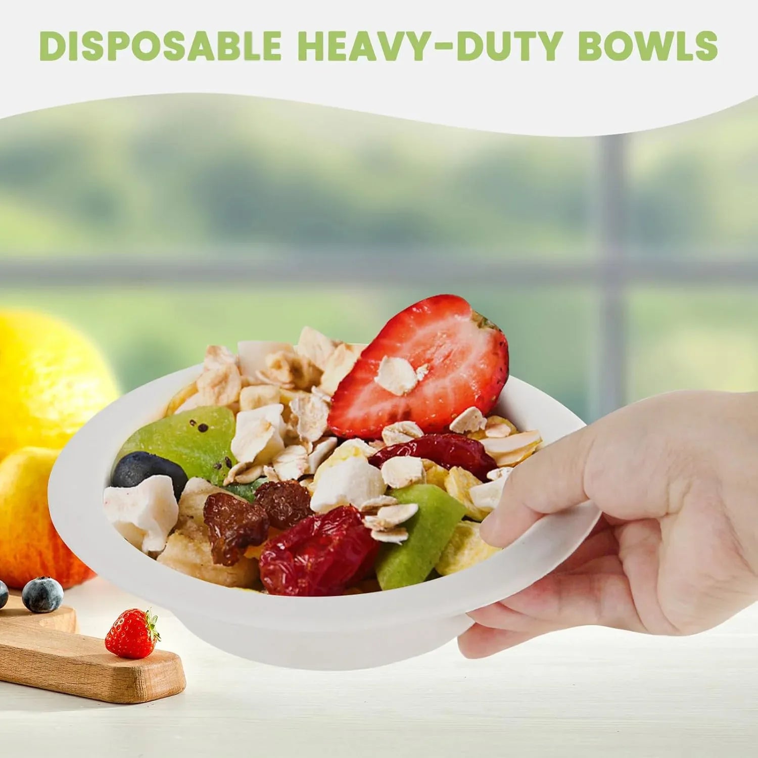 Vegnar Disposable Food Serving Bowl Set Of 10 Pieces 360 Ml Capacity - Zidbik