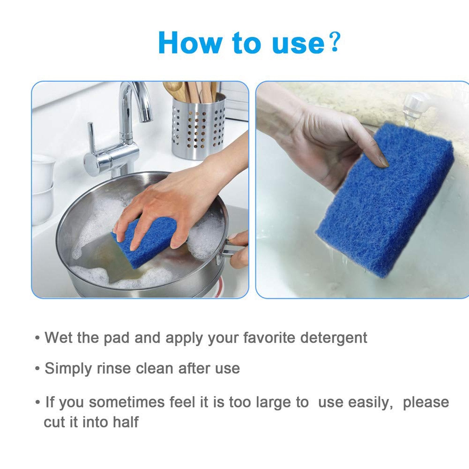 1494 Kitchen Scrubber Pads For Utensilstiles Cleaning (Pack Of 4) - Zidbik