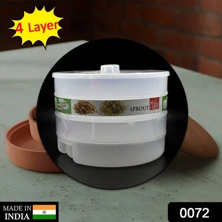 0072 Sprout Maker 4 Layer Used In All Kinds Of Household And Kitchen Purposes For Making And Blending Of Juices And Beverages Etc. - Zidbik