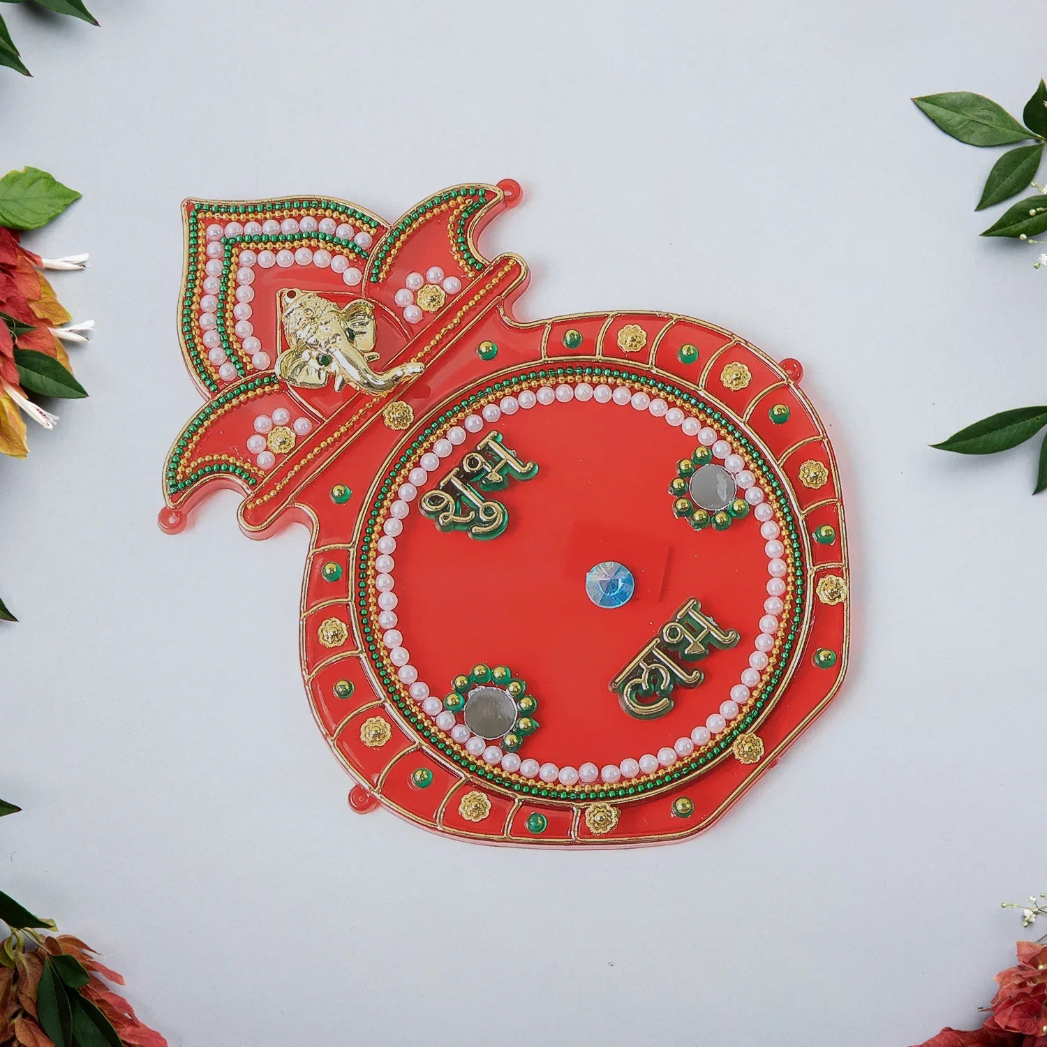 Decorative Kalash Wall Hanging With Shubh Labh (1 Pc) - Zidbik