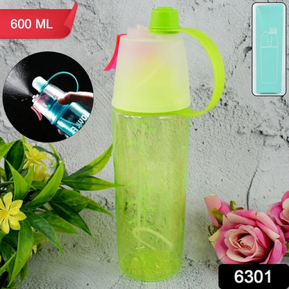Plastic 2 In 1 Mist Spray Water Bottle (Multicolour  600 Ml  1 Pc) - Zidbik