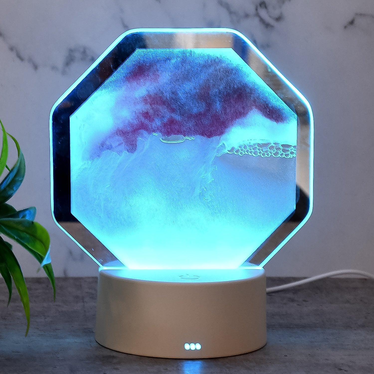 Led Moving Sand Art Table Lamp (1 Set) - Zidbik