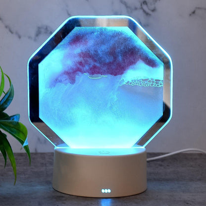 Led Moving Sand Art Table Lamp (1 Set) - Zidbik